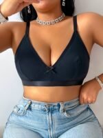 Elegant Light Gray Push-Up Bra With Bow Detail - Comfortable & Supportive Lingerie For Women, High-Elastic Nylon Blend, Hand Wash Only, Perfect For Casual Attire, Comfortable Bra | Elegant Pushup Bra | Nylon Blend Fabric - Image 2
