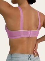 Women'S Wireless Sports Bra - Lift Support, Adjustable Straps, Contrast Trim, Comfortable Casual Attire, Black With White Accents, Non-Removable Pads, Elegant Design For Lifestyles, Sports Lingerie | Contrasting Trim Design | Smooth Texture Fabric - Image 9