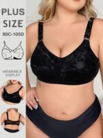 Plus Floral Seamless Push-Up Bra, Wire-Free Bra, Comfortable And Breathable Underwear - Image 2