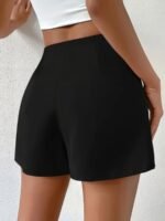 Women'S Casual White Shorts With Front Button Closure - Elastic Waistband, Structured Non-Stretch Fabric, All-Season Versatile Wear For Everyday & Formal Outfits - Image 7
