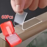 60Pcs Multi-Purpose Double-Sided Tape Set - Transparent Removable Waterproof Hanging Strips, Suitable For Decorations, Couplets, Photos, And Clocks. - Image 3