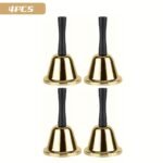 1Pc Golden/Silvery Hand Bell Classic Dinner Bell Durable Hand Bells Loud Call Bell Service Bell Used For Weddings School Classroom Service And Game Parties Christmas - Image 3