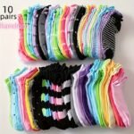 10 Pairs/20 Pairs/30 Pairs Floral Print Striped Polka Dot Valentine'S Day Socks - Image 4