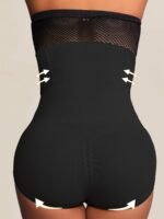 1Pc Women'S High-Waist Postpartum Shapewear Briefs, Seamless Nylon Knit Fabric, Solid Color, Tummy Control & Butt Lifting, Slimming Body Shaper Panties - Image 5