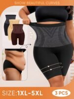 Plus Size Underwear Plus Thick High Waist Tummy Control Butt Lifting Seamless Panties Women'S Boxer Briefs Square Cut Panties - Image 3