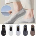 5 Pairs Of Men'S Summer Breathable Mesh Bottom Business Casual Sports Non-Slip Invisible Boat Socks - Image 4