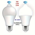 1Pc Smart Led Bulb With Motion Sensor, Auto On/Off, Energy-Efficient, Wide Voltage (85-265V), Dimmable Led Light Bulb (9W-25W, 350-500 Lumens), E27 Base, Compatible With Smart Home Systems, Ideal For Hallway, Living Room, Office, Garage - Energy-Saving Motion Sensor Light Bulb For Ceiling/Wall/Recessed Fixtures, No Electronics Required, Easy Installation Included