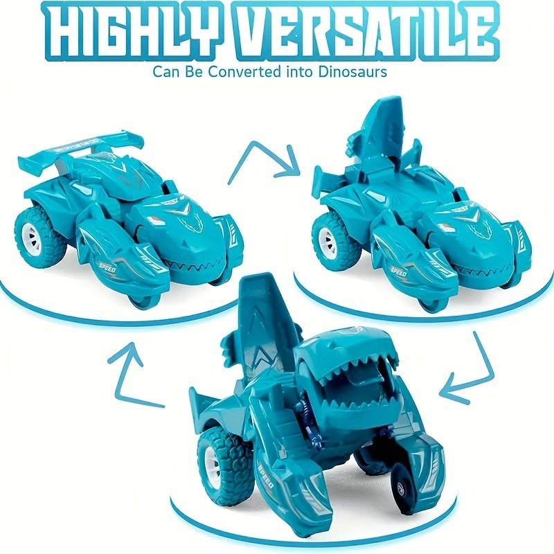 product-fancy-67440e5a-a92e-4eb7-b0e1-ba27f3021927.jpg 2-In-1 Automatic Transforming Dinosaur Car Toy - Robot Mode With Moving Wheels, Interactive Toy For 3-5 Years Boys & Girls, Dino Lover Gift For Birthday/Christmas, Compatible With Major Toys - Image 1