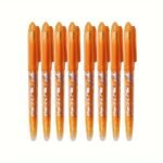 8Pcs/Set Erasable Pens Gel Rolling Ball Smooth Writing 0.5Mm Pens With Eraser For School Classroom Teacher Office Stationary School Supplies Gifts Black Blue Red Pink Orange Purple Light Blue - Image 4