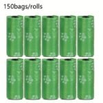 150 Pcs/10 Rolls Thick Leak-Proof Dog Poop Bags, Suitable For Outdoor Walks, Available In Black And Green Colors - Image 7