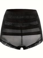 Striped Mesh High Waist Shaping Panties, Tummy Control Butt Lifting Panties, Women'S Underwear & Shapewear - Image 8