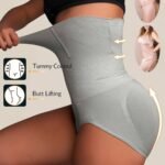 1Pc Women'S High-Waist Postpartum Shapewear Briefs, Seamless Nylon Knit Fabric, Solid Color, Tummy Control & Butt Lifting, Slimming Body Shaper Panties