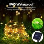 Solar String Lights - 8-Mode Outdoor Solar-Powered Christmas Tree Lights With Built-In Battery, Remote Control & Light Sensor, Durable Plastic, Courtyard, House Party, Wedding, Halloween & Christmas Decorations, Solar Christmas Lights - Image 6