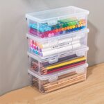 4Pcs Large Transparent Pp Storage Boxes With Lids, Suitable For Pens, Pencils, Markers, Crafts - Office And School Supplies Organizer, School Supplies Storage, Transparent Design, Secure Lid Feature