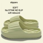 Women'S Ultra-Comfortable Eva Slippers - Quick-Dry, Soft Sole, Light Green Open-Toe Slip-Ons For Indoor Use, Suitable For All Seasons, Hand Washable, Multiple Colors Available