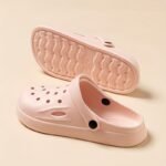 Eva Solid Color Clogs, Lightweight Flat Soft Sole Home Garden Clogs, Breathable Hollow Beach Clogs - Image 13