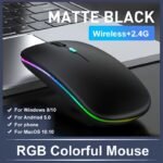 Wireless Portable Office Mute Wireless Mouse For Phone Tablet Laptop Computer Office Entertainment, Rechargeable Wireless 2.4G Dual Mode Mouse, Ergonomic Rgb Ultra Thin Wireless Mouse, Type C Charging Interface, 4 Buttons, Compatible With Multiple Sy - Image 5