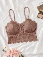 Removable Pads,Wire-Free Sexy Lace Bralette With Removable Pads - Black Floral Lace, Backless Design For Women, Everyday Comfort, Everyday Bra | Floral Pattern Bralette | Feminine Design - Image 8
