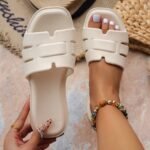 Women'S Black Eva Flat Slides - Open Toe Summer Beach Sandals, Casual Comfortable Slip-On Shoes With Ankle Strap, Large Size For Outdoor Relaxation, Ladies Sandals - Image 4