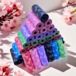 Bone Print Dog Trash Bags - Thick, Durable, Odor-Resistant Pet Poop Bags With Random Colors (Pink, Green, Purple, Brown, Red, Orange, ) For Indoor & Outdoor Use, Ideal For Dogs & Cats, Dog Poop Bags, Playful Design, Durable Material