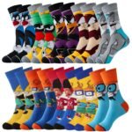 5/10Pairs Men'S Knitted Fun Pattern Crew Socks, Comfy & Breathable Elastic Socks, For Gifts, Parties And Daily Wearing - Image 4