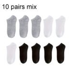 10 Pairs Of Men'S Summer Solid Color Invisible Boat Socks, Odor-Resistant, Moisture-Wicking, Available In Black, White, And Gray, Thin Sports Socks, Sweat-Resistant - Image 4