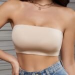 Seamless Solid Bandeau Bra, Comfy Strapless Wrap Chest, Women'S Lingerie & Underwear