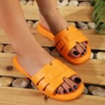 Women'S Stylish Slides, Lightweight Flat Slip On Summer Beach Slides, Comfort Holiday Slides, Women'S Monogram Slippers For Indoor & Outdoor Use - Image 7