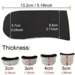 Black Eva Height-Increasing Insoles - Honeycomb Shock Absorption, 2/3/4/5Cm Height Increase, Unisex For Men And Women, Comfortable Foot Support With Breathable Design - Image 2