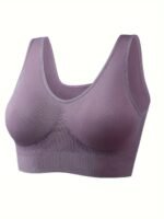3Pcs Women'S Plus Size Black Sports Bras - Wireless, Padded, Full Coverage, Nylon Blend, Medium Support For Running, Yoga & Workouts, Yoga Apparel | Sleek Design | Comfort Fit, Workout Accessories - Image 6