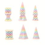 3-Pack Impossible Cone Fidget Ornaments - Spiral Pyramid Desk Decor With Flexible Cone, Relax Office & Home Decoration, Anxiety Relief Fidgets In Pastel & Bright Colors (Pink, Blue, Purple, Green, Golden, ) - Ideal Gift For Adults & Teens, Focus Aid, Playful Design, Smooth Finish, Focus Tool, Work From Home - Image 5