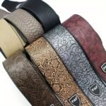 Premium Faux Leather Guitar Strap - Adjustable 129.54Cm-149.86Cm, Durable & Embossed Design With Floral Patterns Or Crocodile Texture, Ideal For Acoustic, Electric & Bass Guitars - Available In Multiple Colors, Guitar Accessories