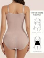Women'S Seamless Shapewear Bodysuit - & Tummy Control, Solid Color, Fabric, Machine Washable - Ideal For Postpartum, Weight Loss & Fitness, Tummy Control Shapewea - Image 5
