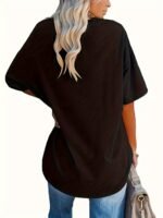 Plus Size, Cross-Border European And American Women'S Spring/Summer New Loose Fit Half-Sleeve Waist-Tied Top - Image 10