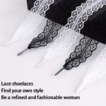 2Pcs Lace Shoelaces, Black And White Two-Color Lace Shoelaces - Image 7