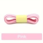 1Pair Oval Shoelaces For Various Sports, Casual, And Canvas Shoes - Durable Polyester And Spandex, Simple Solid Colors, Hand Washable, Knit Design With Rainbow Details - Image 11