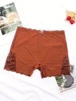 Women'S Mid-Rise Boyshort Panties - Contrast Lace Trim With Scallop Detail & Playful Bow Tie, Soft Comfortable Seamless Design, Moderate Support, Solid Color For Casual Or Special Occasions, Cute Panties, Everyday Comfort Wear, Elegant Underwear, Moderate Support Underwear - Image 2