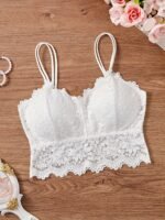 Removable Pads,Wire-Free Sexy Lace Bralette With Removable Pads - Black Floral Lace, Backless Design For Women, Everyday Comfort, Everyday Bra | Floral Pattern Bralette | Feminine Design - Image 4