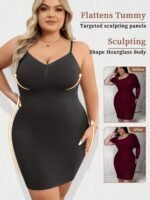 Gsilisupport Plus Size Seamless Shapewear Dress - Tummy Control, Waist Lift, Buttock Sculpting, Elegant Backless Slip Design, Stretch Nylon Fabric, Comfort Fit For Women, Special Occasion Attire | Seamless Fashion | Medium Support Garment - Image 8
