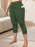 Women'S High-Waisted Side Pockets 7-Inch Pants - Stretchy, Comfortable, And Stylish For Spring/Summer/Fall - Solid Color, Slim Fit, Side Pockets For Everyday Comfort, Casual Wear Pants | Highwaisted Leggings | Stretchy Fabric - Image 8