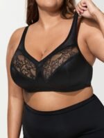 Elegant Plus-Size Women'S Breathable Lace Trim Bralette - Wireless, No-Pad Design With Medium Stretch, Perfect For Casual Attire, Everyday Bra|Elegant Lingerie|Breathable Fabric, Lingerie Accessories - Image 6
