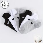 6/10 Pairs Unisex Ankle Socks With Heart Accents - Soft Breathable Moisture-Wicking No-Show Boat Socks For Men & Women, Assorted Colors, All-Season Casual Athletic Office Wear, Machine Washable - Image 4