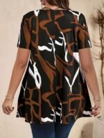 Elegant Random Print Short Sleeve T-Shirt For Women - Polyester, Crew Neck, Slight Stretch, All Seasons, Knit Fabric, 180 G/M? - Image 8