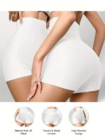 High-Waist Seamless Shaping Shorts For Women - Comfortable, Butt-Lifting, Slimming, And Posture-Adjusting Underwear, 1Pc, Solid Color, Adjustable Fit, Sports Shorts | Seamless Design | Polyester Blend