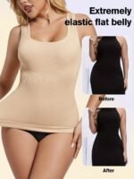 A Seamless Shapewear Top For Women That Helps Slim The Waist And Shape The Body, Available In Plus Sizes.