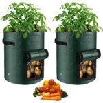 1Pc Potato Growing Bags, Durable Fabric Garden Planter Pots With Flap & Handle, Pots, Planters & Container Accessories, 7 Gallon 30X35Cm, - Image 3