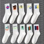 5 Pairs/10 Pairs Multi-Size Men'S Socks Black And White Long Tube High-Cut Versatile Student Style Autumn/Winter Sports Socks - Image 5