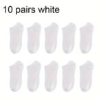 10 Pairs Of Men'S Summer Solid Color Invisible Boat Socks, Odor-Resistant, Moisture-Wicking, Available In Black, White, And Gray, Thin Sports Socks, Sweat-Resistant - Image 2