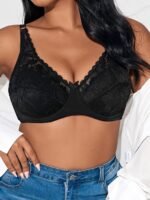 Julexy Elegant White Lace Push-Up Bra For Women - Ultra-Thin, Breathable Comfort, Non-Padded, Nylon/Elastane Blend, Hand Washable, Everyday Comfort Bra|Delicate Floral Lace|Hand Washable Bra