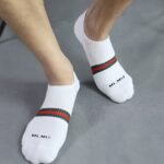 5 Pairs Women'S Breathable & Odor-Resistant Athletic Socks - Low-Cut, Moisture-Wicking, Striped Design, White With Blue, Red, And Black Accents, Perfect For Spring & Summer Sports And Casual Wear, Cute Socks - Image 8